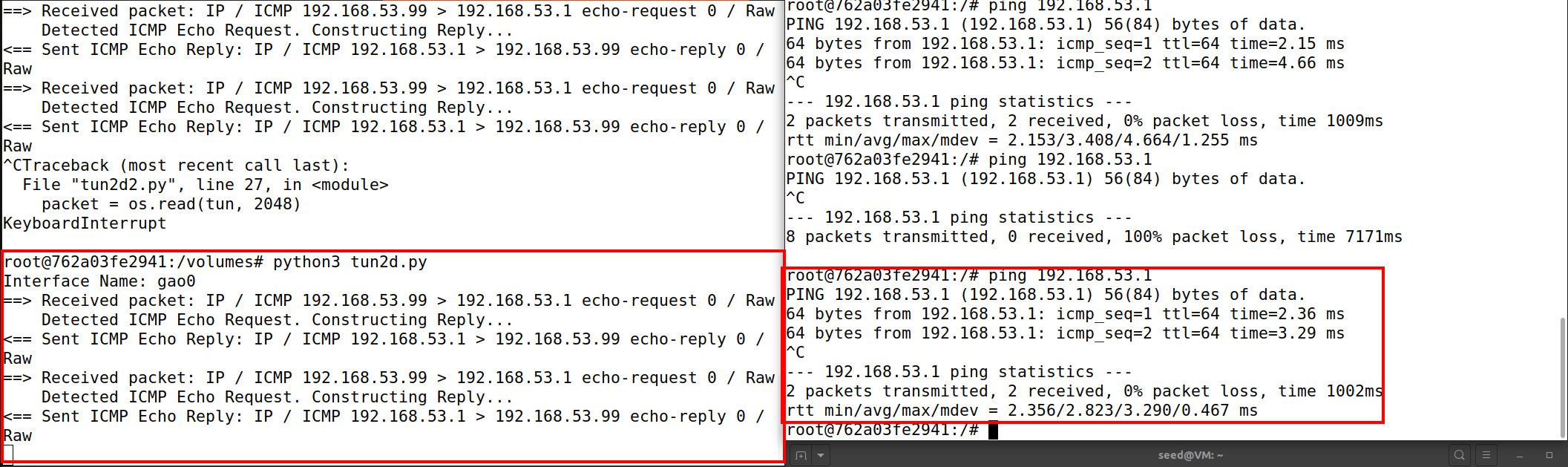 构造ICMP echo reply写入TUN接口